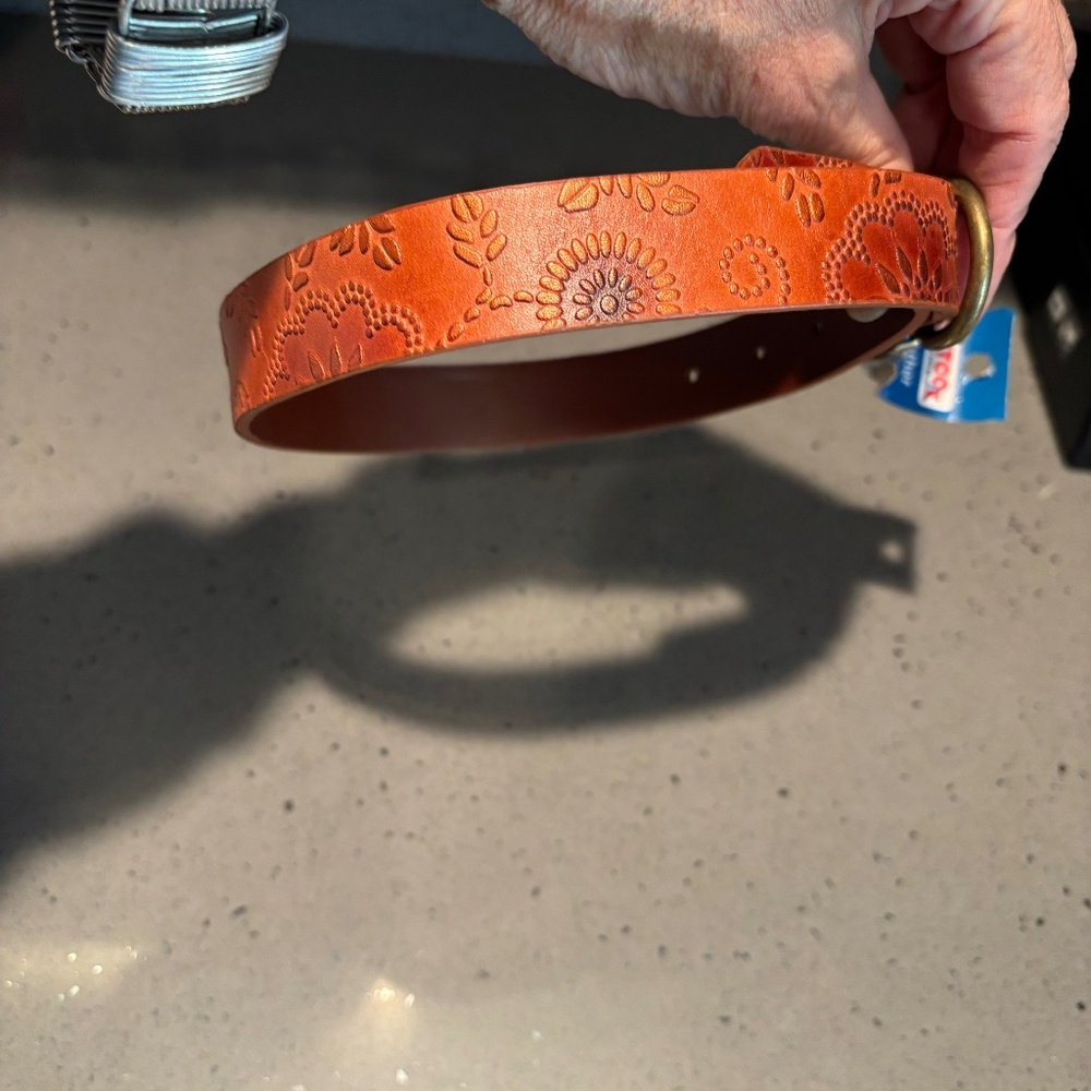 NWT Petco embossed leather 22" dog collar